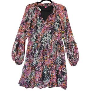 Vince Camuto Dress Womens Medium Black Floral Flowy Cottagecore‎ NWT MSRP $79